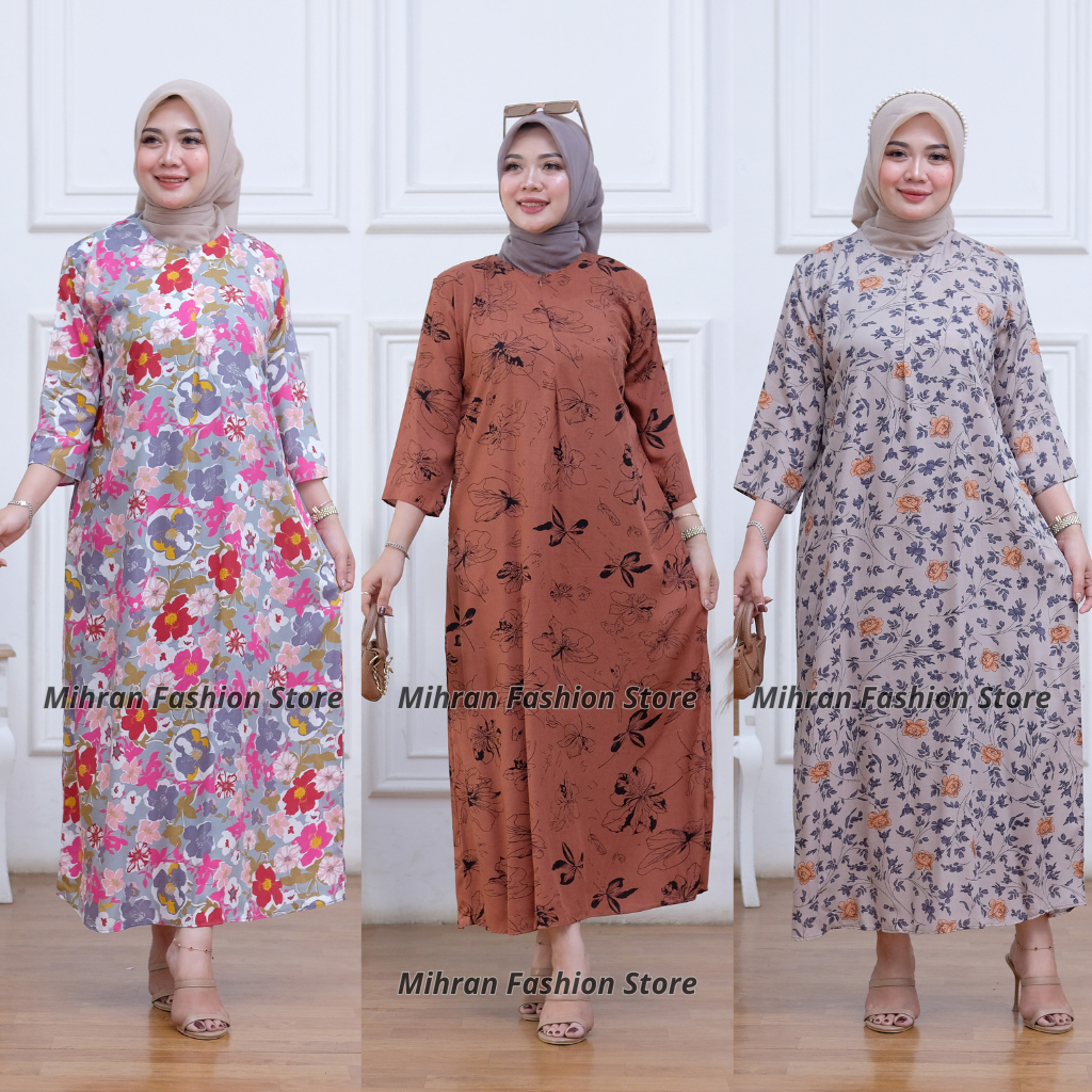 Daster Panjang Lengan Panjang Daster Nyaman Bumil Busui Friendly