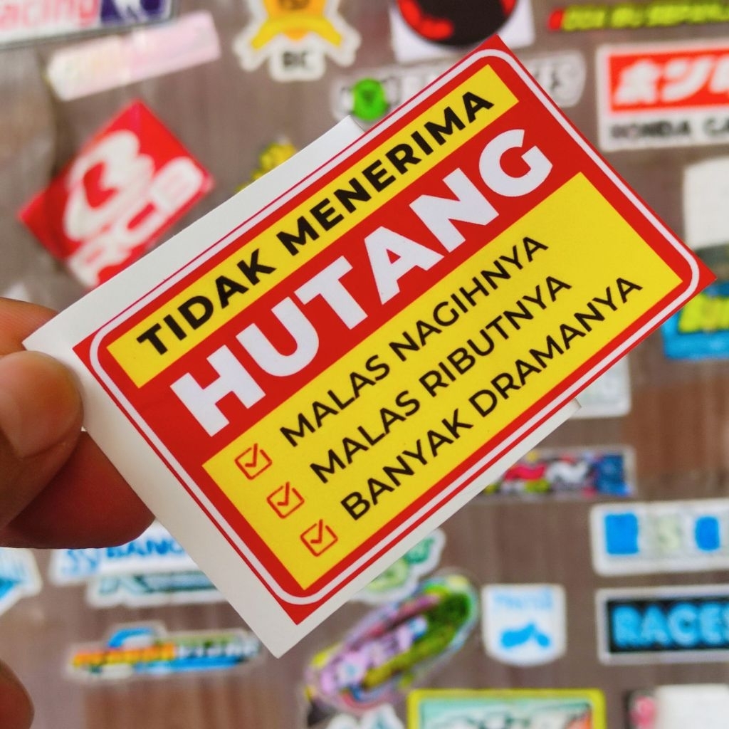 

Stiker tidak menerima hutang glossy