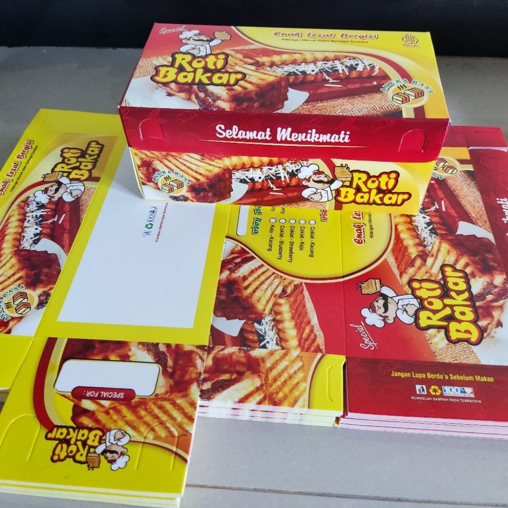 KEMASAN ROTI BAKAR MOTIF UKURAN 20×9×7,5 CM ISI 100 PCS / BOX ROTI BAKAR / WADAH ROTI BAKAR / DUS RO