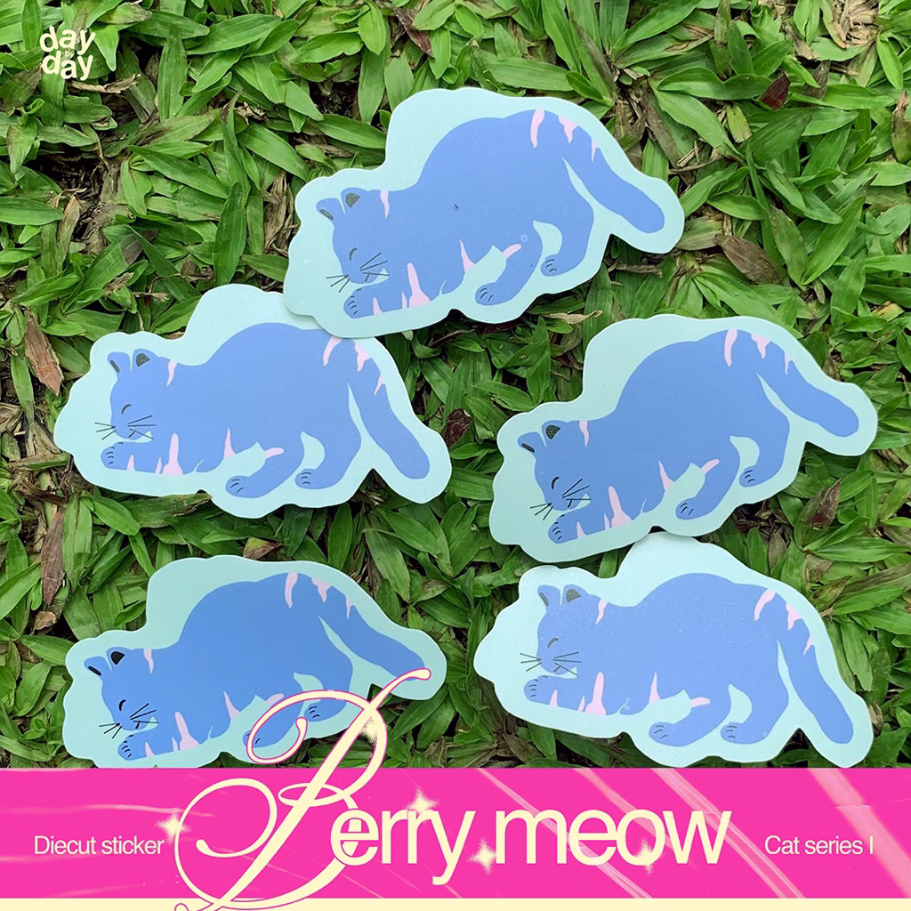 

daybyday- berry sticker kucing meow series pastel