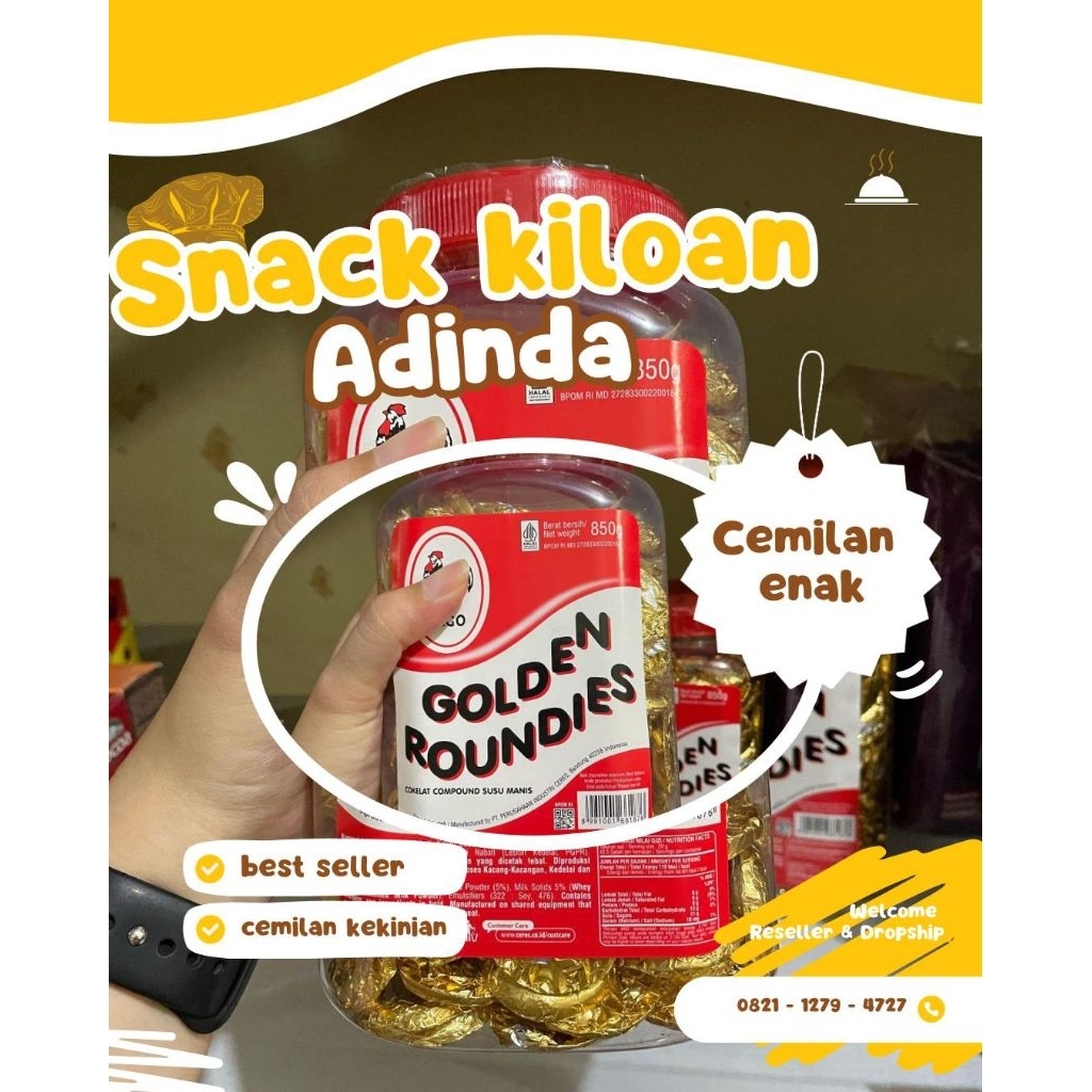 

TERMURAH TERLARIS BEST SELLER PROMO DISKON SALE COKLAT CEMILAN ENAK GOLDEN ROUNDIES