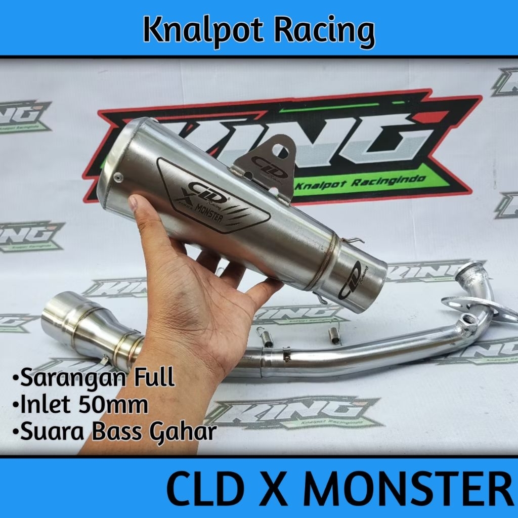 Knalpot Racing CLD X MONSTER Matic Beat Scoopy Vario Genio NMAX PCX Aerox ADV Mio Fino X-ride Xeon F