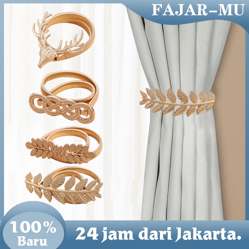Tirai Dekorasi Pelaminan Telinga Gandum Pengikat Kemewahan Emas Klip Gorden Modern Dan Sederhana