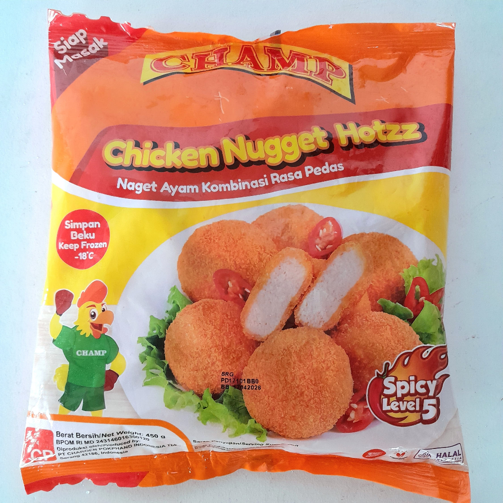

CHAMP chicken nugget hotzz level 5 450gr