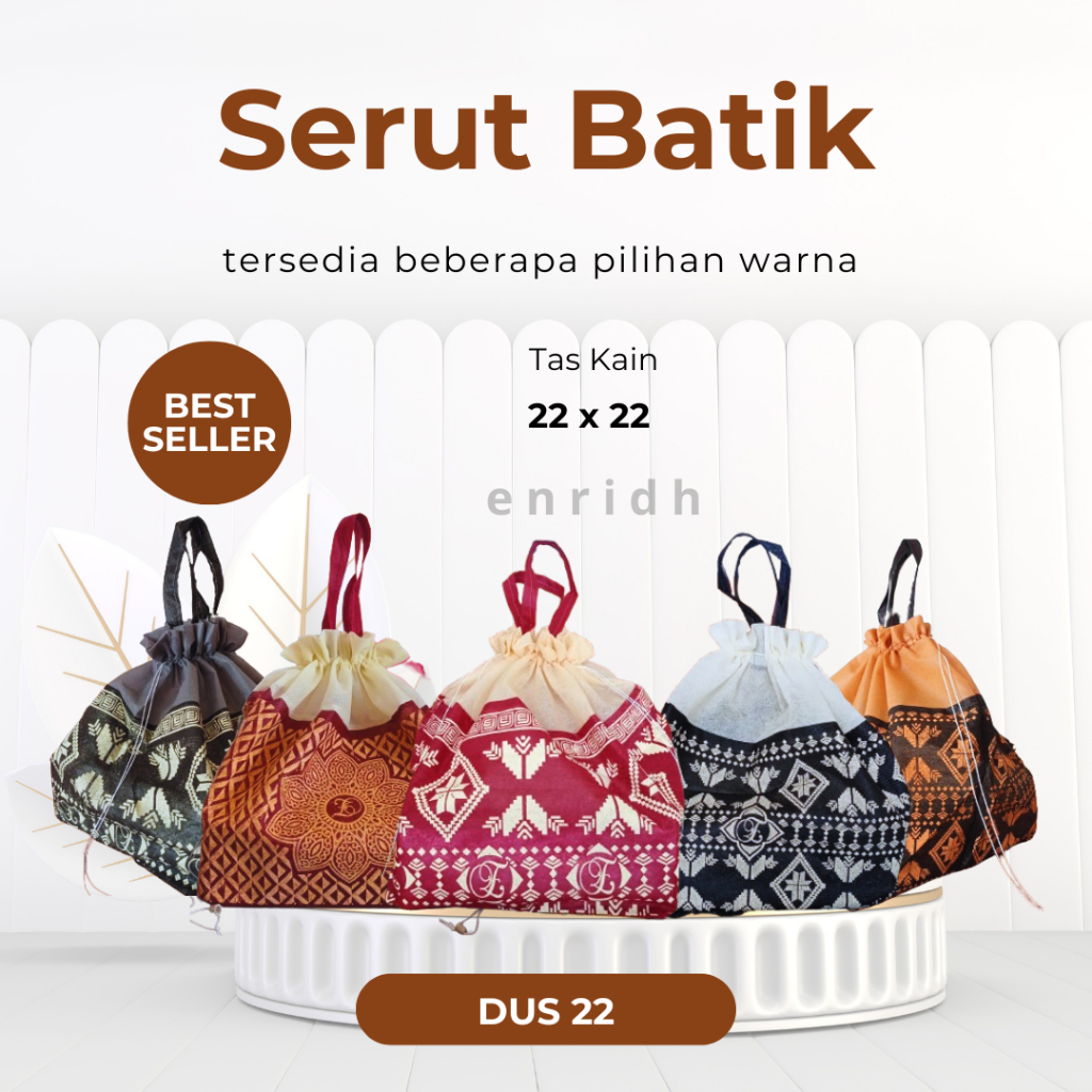

TAS HAJATAN SERUT MOTIF BATIK UKURAN 22X22/ TAS KAIN/ TAS SERUT/ MOTIF BATIK/ TAS BOX NASI