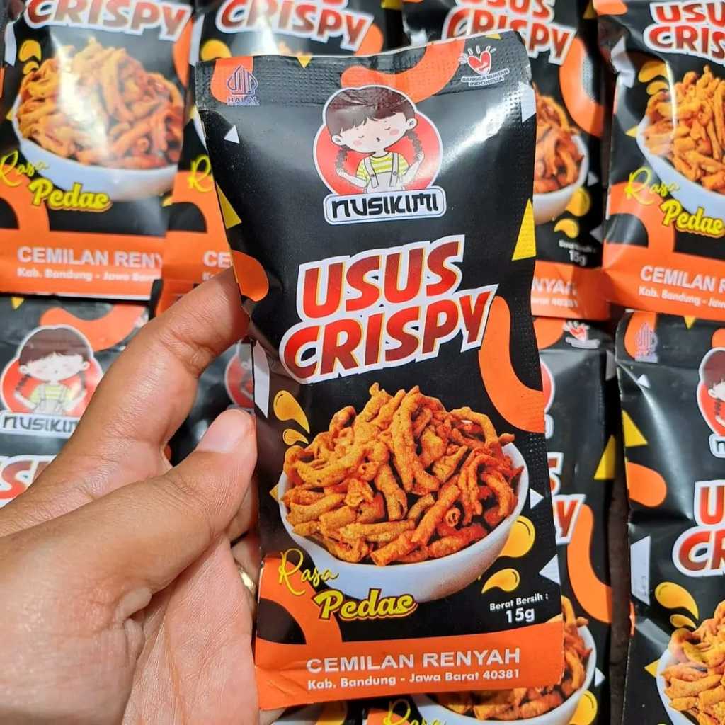 

Nusikimi Usus Crispy Rasa Pedas 1 pack isi 10 pcs/ usus crispy pedas/ cemilan pedas/jajanan pedas