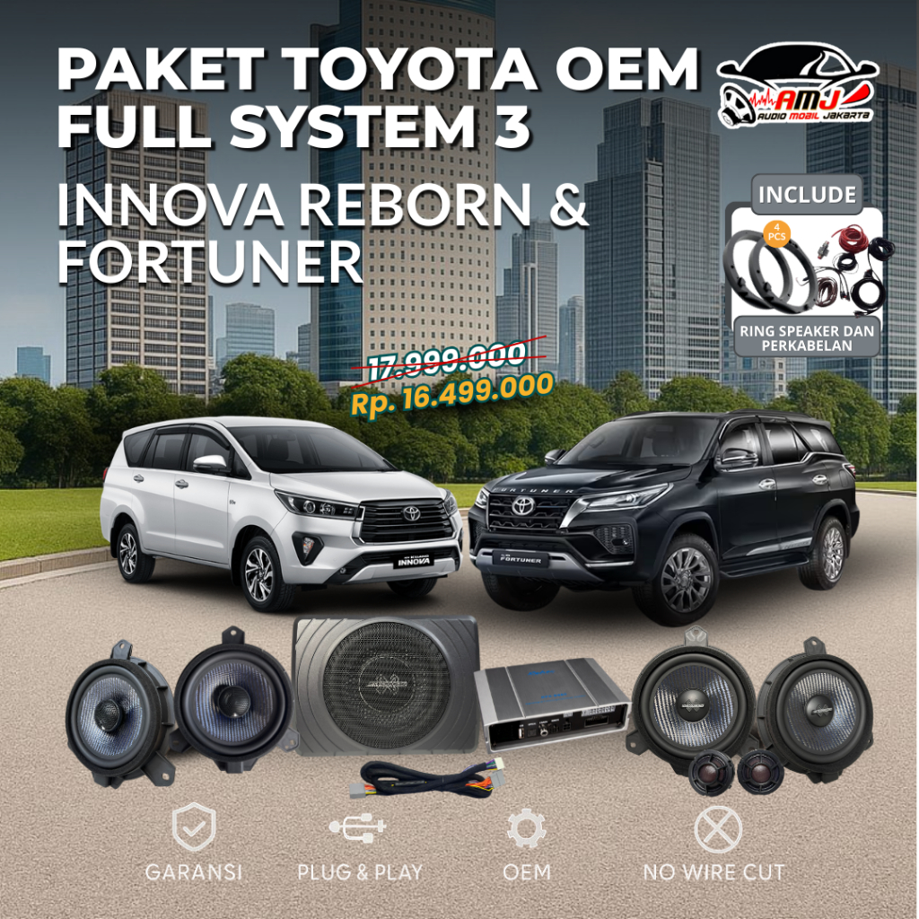 PAKET SPESIAL TOYOTA OEM FULL SYSTEM 3 / PAKET AUDIO MOBIL / PAKET SPEAKER MOBIL / SET AUDIO MOBIL