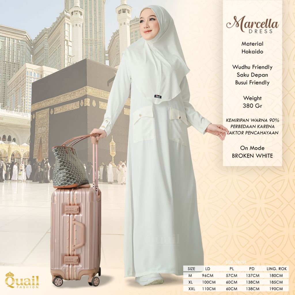 Dress Muslim Wanita Gamis Premium MARCELLA Original Quail Hijab