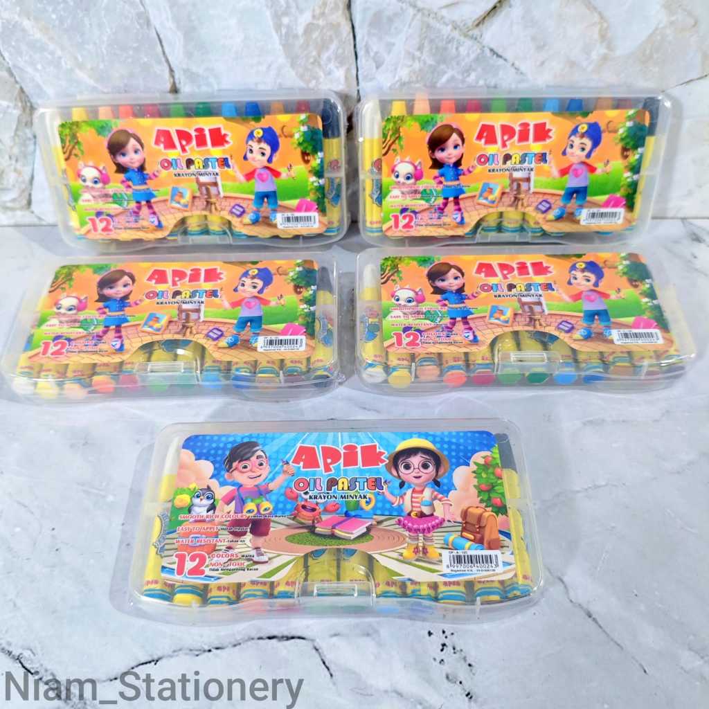 

SATU SET ( 12 WARNA ) Oil Pastel Crayon Apik 12 Warna