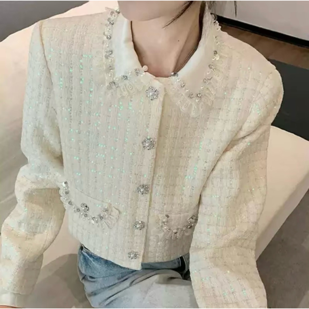 Tweed Premium Blazer korean style bukan zara oudre duma