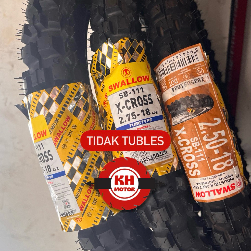 (HARGA 1 BUAH) TIDAK TUBLES BAN CANGKUL RING 18 250-18 / 275-18 / 300-18 BAN CANGKUL SWALLOW XCROSS 