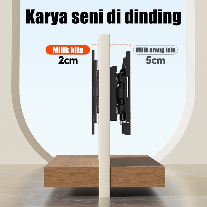 CodBracket Tv 32 Inch Bracket Tv Layar Berputar 180 Kapasitas Menahan Beban 400Kg Braket Tv Led