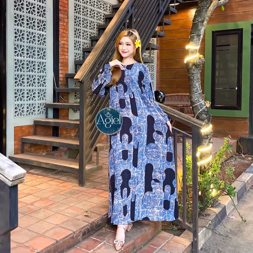 Agiel - Daster Gamis Rayon premium - Gamis Busui Resleting Depan - Gamis santai Kekinian