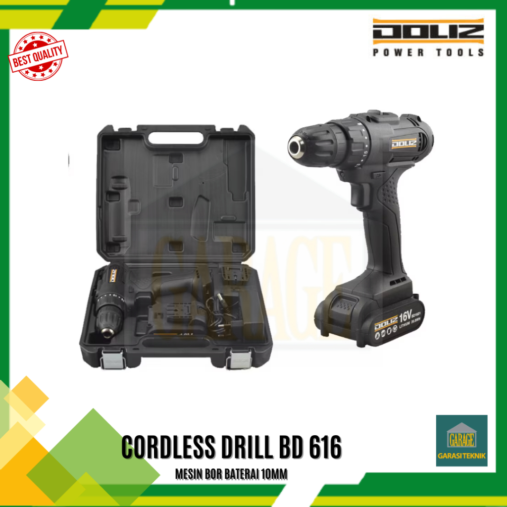 Mesin Bor Baterai / Bor Tangan DOLIZ BD616 Cordless Drill BD 616 Bor Batre 16 Volt