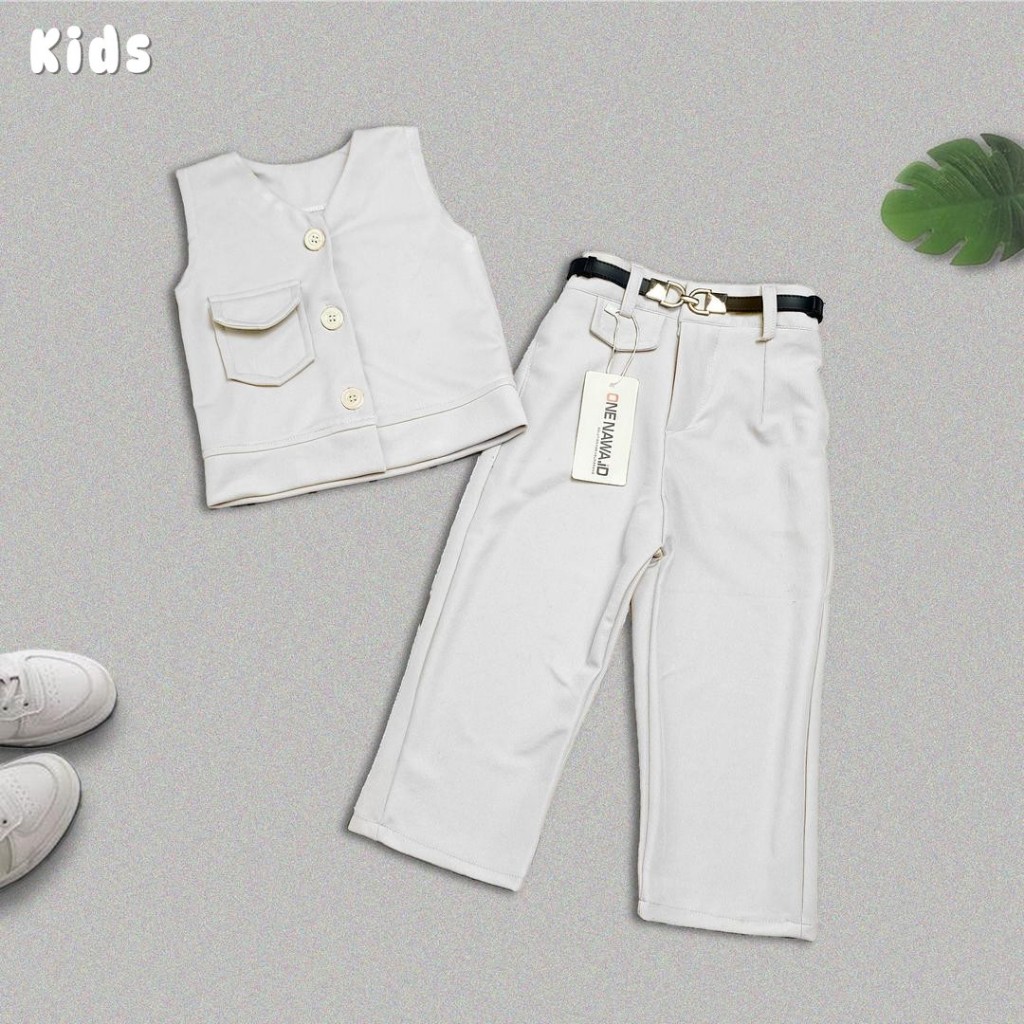 Setelan Baju Anak Perempuan Vest Celana Kulot Anak | Setelan Pakaian Anak Usia 2-8 Tahun