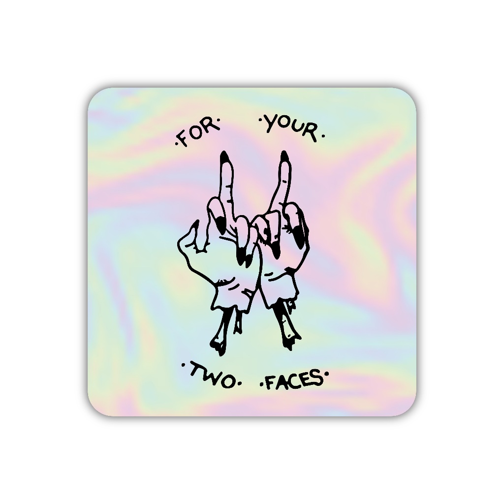 

Z385 sticker for your two faces aesthetic, stiker hologram satuan