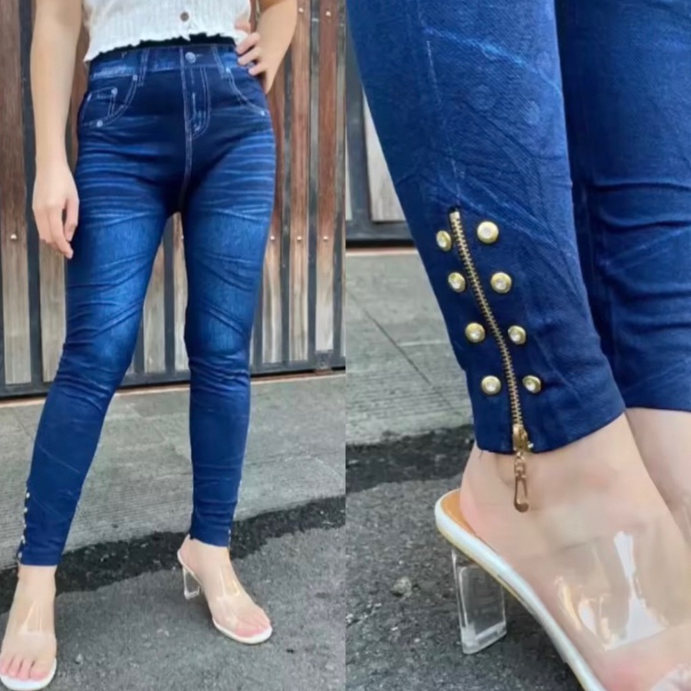KODE J99B Legging Jeans Sleting Bawah Import  Lejing Jeans Sleting  Leging Jeans Seleting  Legging I