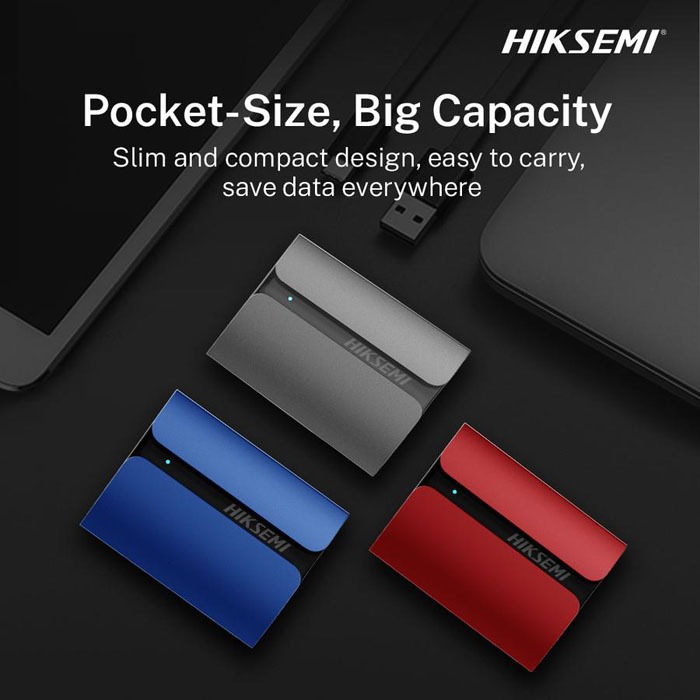 HIKSEMI T300S Shield Portable SSD 1TB Harddisk Eksternal USB3.2 Type C