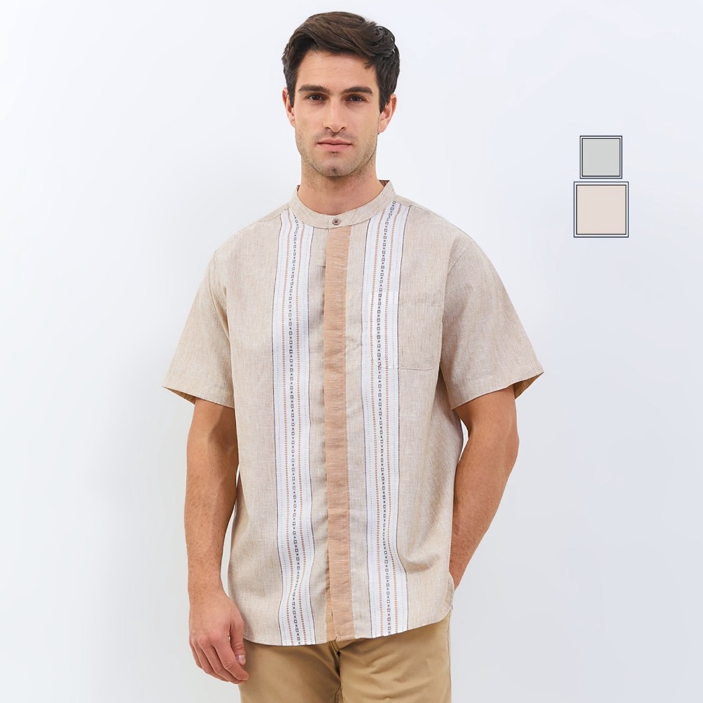 KODE Q44D M231 Kemeja Pria Koko Habib Jafar Pendek 321