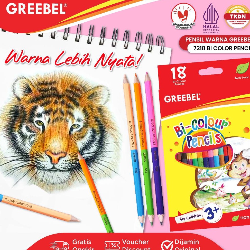 

KODE V25S GREEBEL Pensil Warna Colored Pencil BI Colour 36 Warna 7218 Warna Lebih Nyata