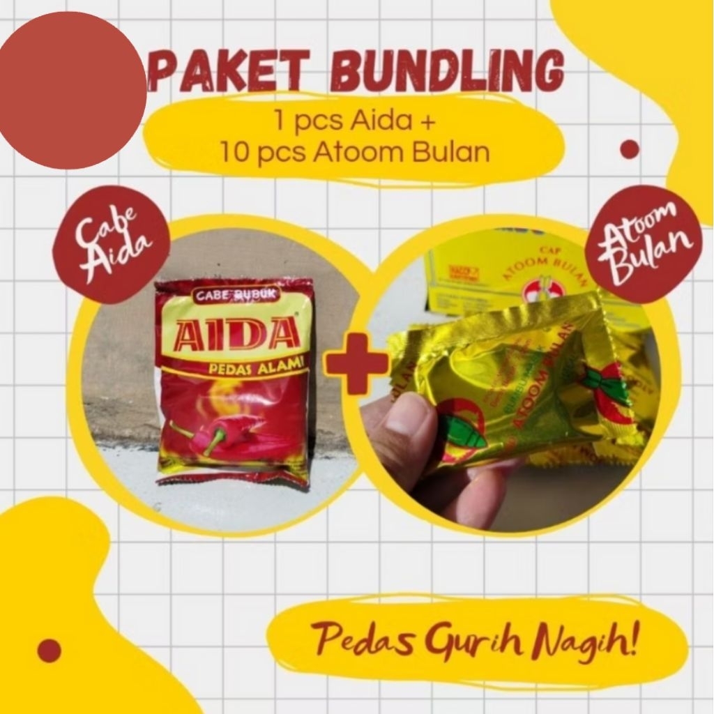 

paket building 10 pcs atoom 1set aida bubuk cabe asli