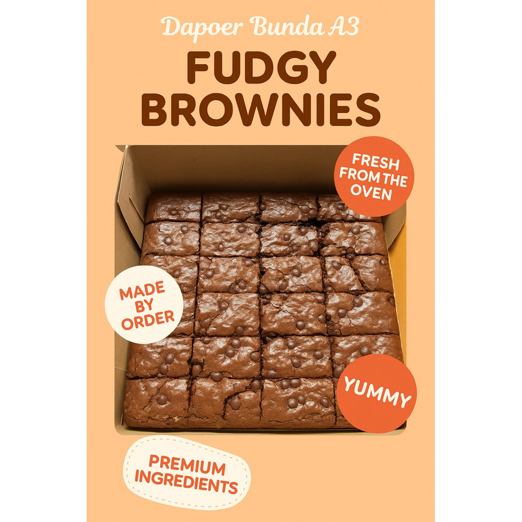 

Fudgy Brownies 20x20cm homemade by order