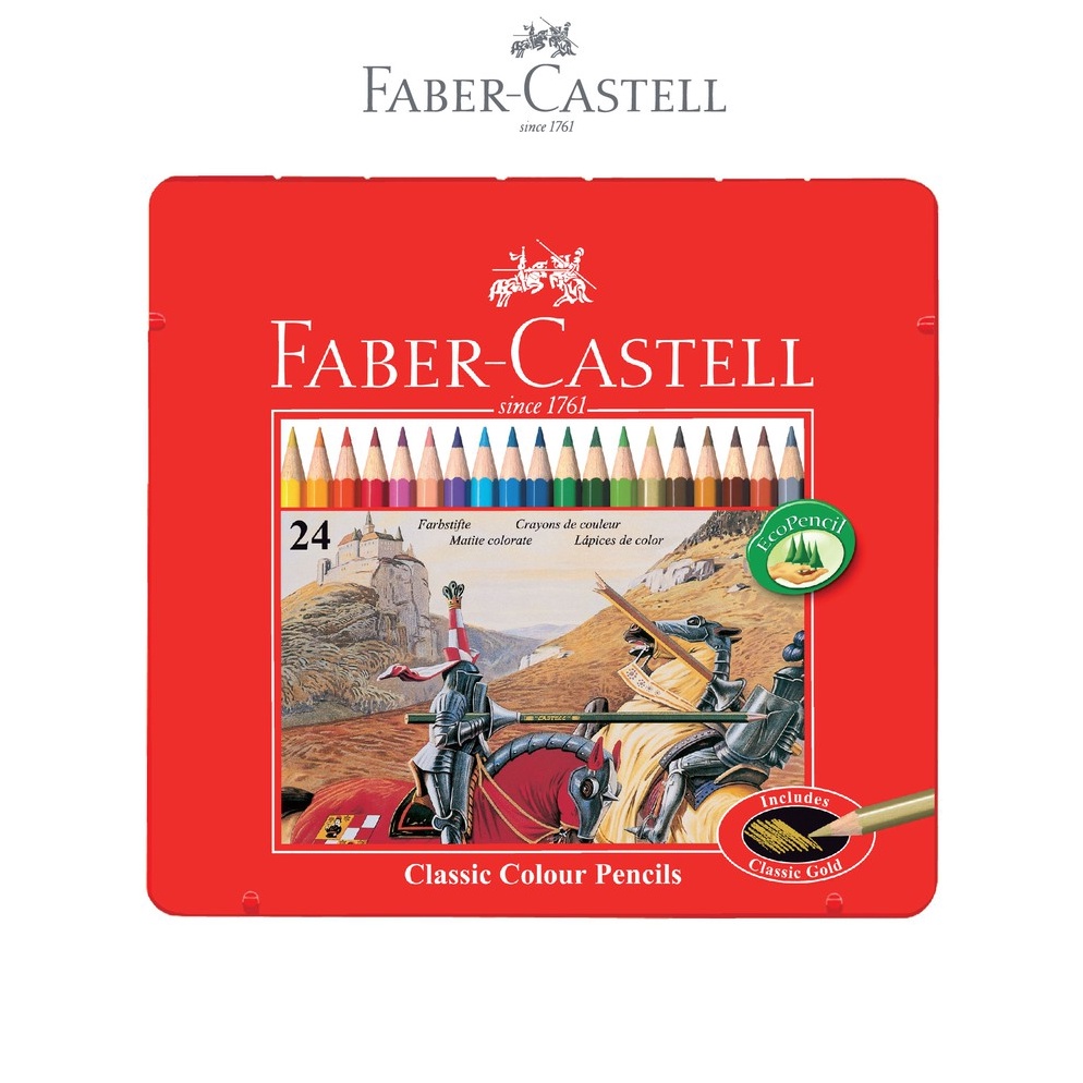 

KODE Q54I FaberCastell Pensil Warna Classic Colour Pencils 24 Panjang Kemasan Kaleng