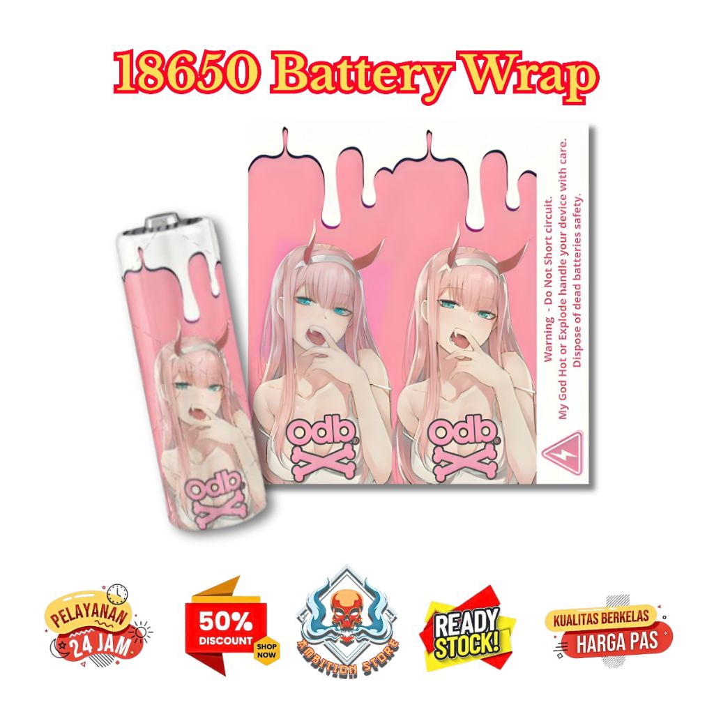 

AMBITIONSTORE - Stiker Skin Wrap Baterai 18650 Motif Waifu V2_1 Series - Pelindung dan Penghias Baterai 18650 Untuk Segala Merek Baterai