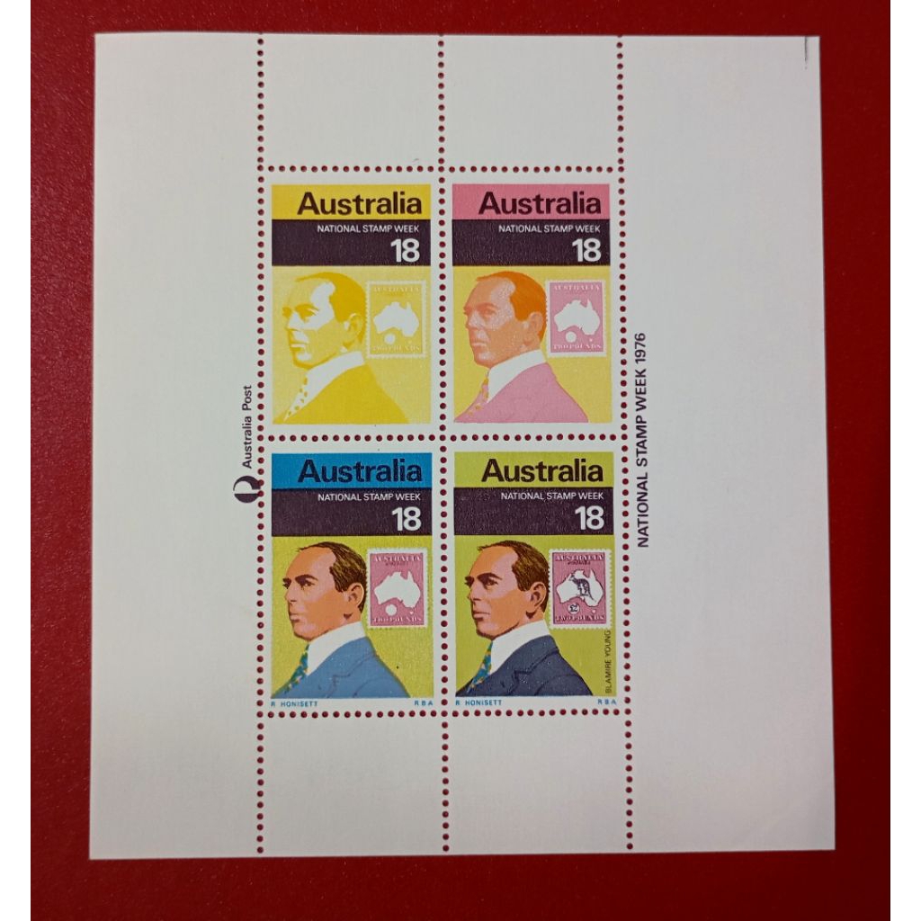 

SS SOUVENIR SHEET AUSTRALIA NATIONAL STAMP WEEK 1976