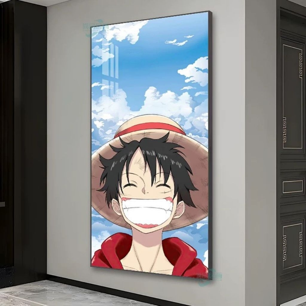 KOKOPAINTING Lukisan Porcelain Diamond Crystal Painting 5 Dimensi Motif Gambar Anime One Piece Luffy