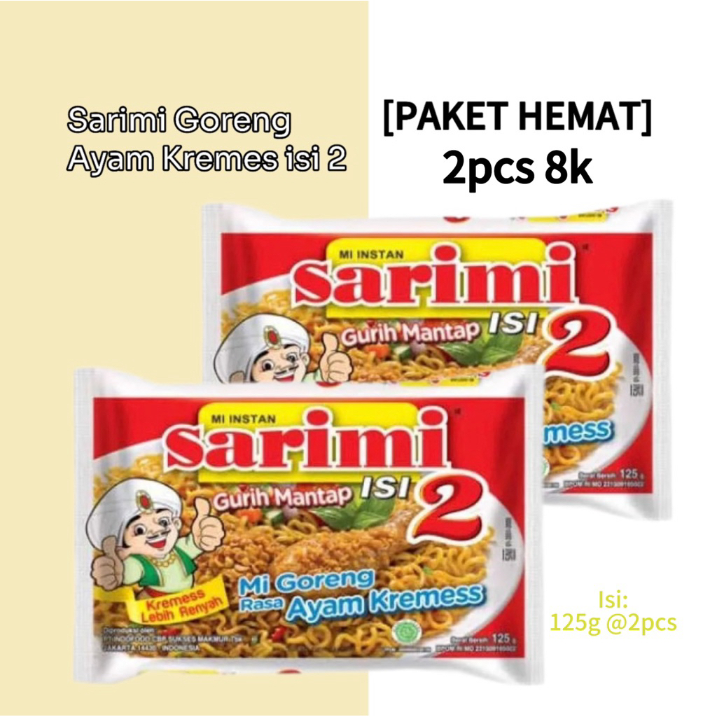 

[PAKET HEMAT] Sarimi Goreng Rasa Ayam Kremes isi 2 kemasan 125g @2pcs