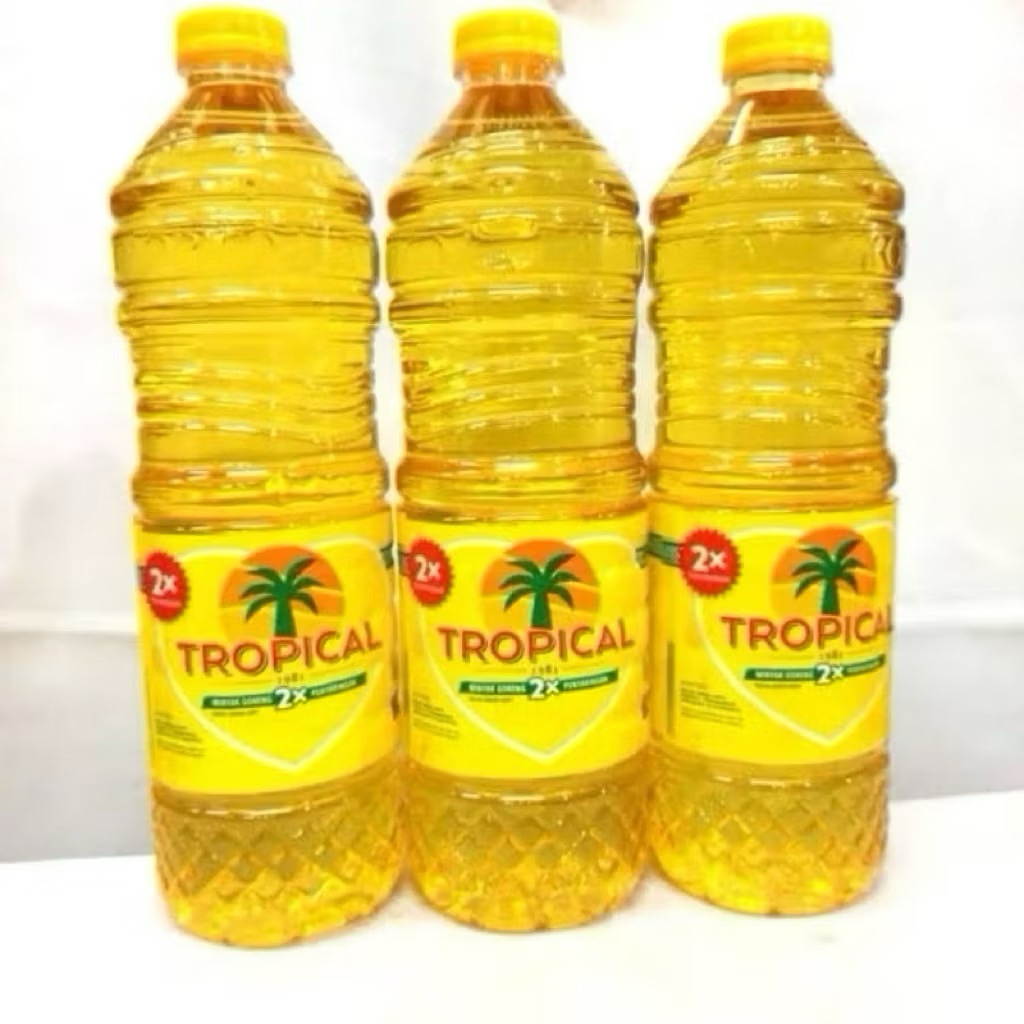 

3BOTOL MINYAK GORENG TROPICAL 1Liter - MINYAK GORENG TROPICAL 1 Liter 2 X Penyaringan botol