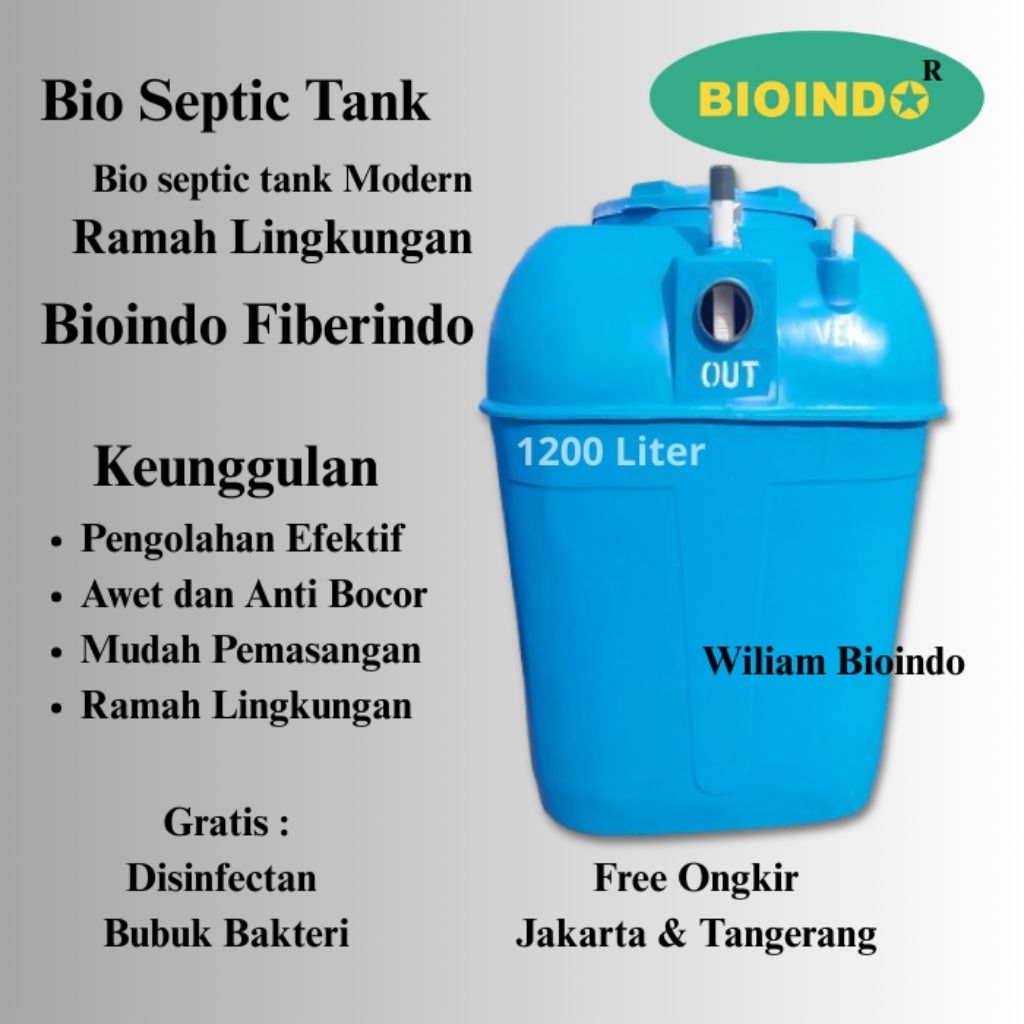 septic tank bioindo 1200 liter, septic tank biotech, biofil septic tank