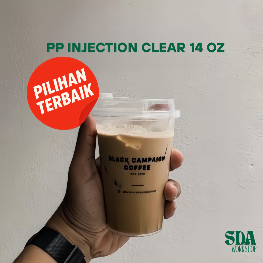 SABLON CUP 14 FLAT PP INJECT + TUTUP TRANSPARANT
