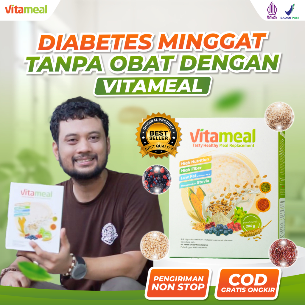 

VITAMEAL Original Multigrain Sereal Sehat Multigrain Diabetes 3x Lebih Ampuh Atasi Gula Darah Maag Lambung Gerd & Kolesterol Tinggi Alami Tanpa Efek Samping