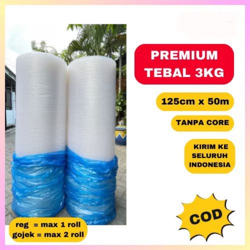 

BUBBLE WRAP 125cm x 50m PREMIUM TEBAL 3KG