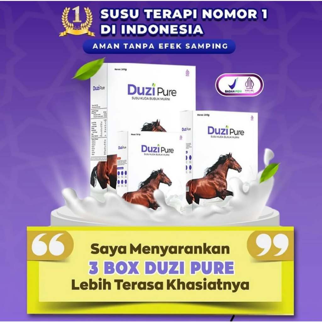 

Duzi Pure 3 BOX - Susu Kuda Lombok Tingkatkan Kepadatan & Kesehatan Tulang Sendi