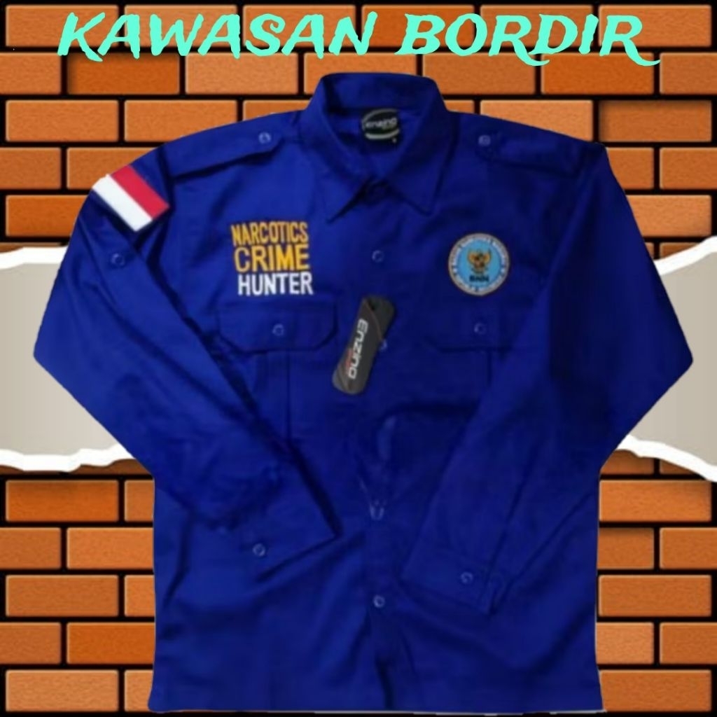 Terbaru kemeja badan narkotika Nasional BNN baju BNN seragam BNN pdh BNN full bordir