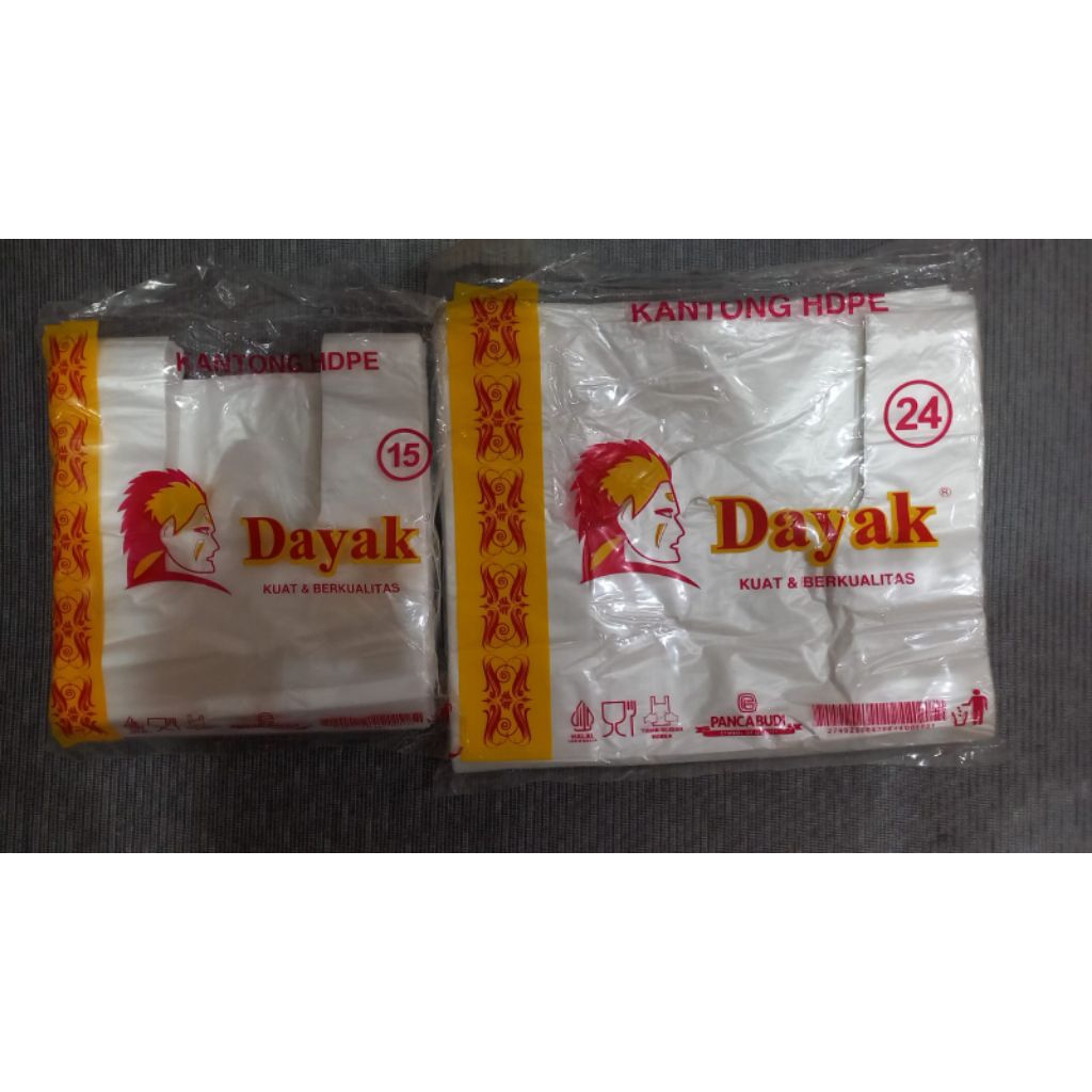 Kantong Plastik HDPE Bening Merk DAYAK 320gr/pack