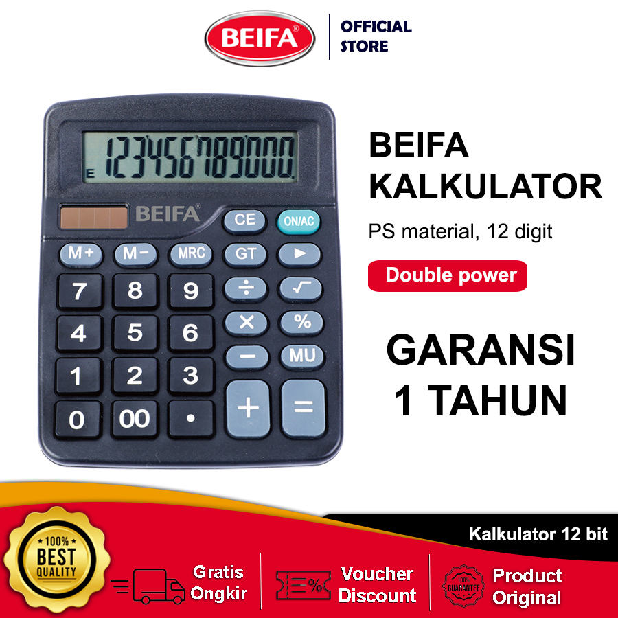 

Beifa Calculator Kalkulator 12 Digits Garansi 1 Tahun FL34