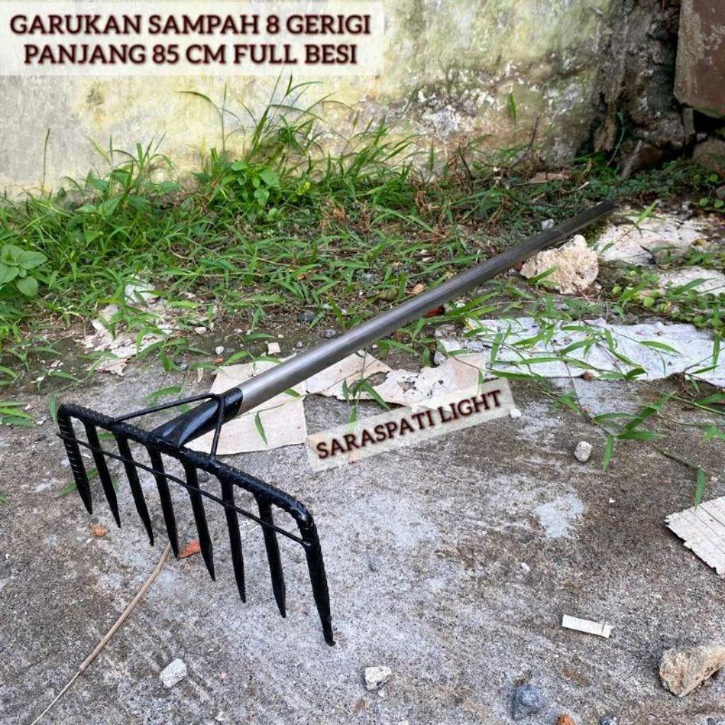 Garukan Sampah Besi Garukan Rumput - Alat Garukan Kotoran Hewan - Garukan Panjang Siap Pakai - Alat 