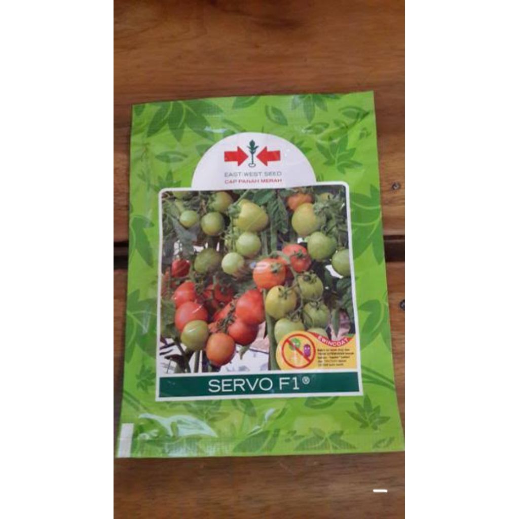 Benih Tomat Servo F1 isi 150 Butir Kadaluarsa 2026 Terbaru - Cap panah merah