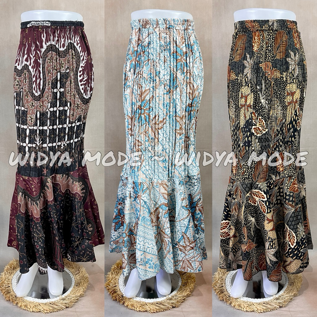 Widya Mode - Rok Plisket Duyung / Rok Batik Bawahan Kebaya Modern / Rok Wisuda / Rok Kondangan
