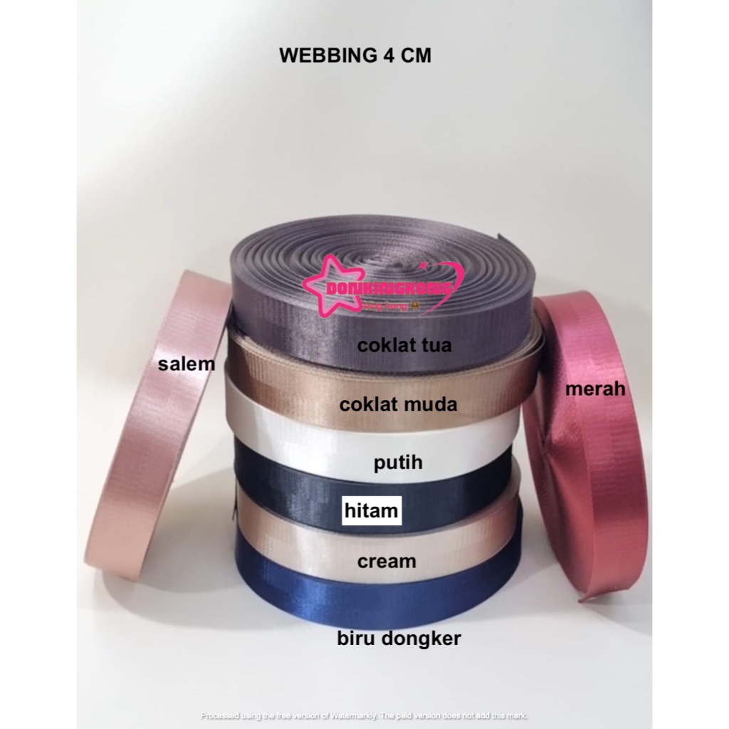 GROSIR / WEBBING / BISBAN TAS TEKTUR PANAH  NYLON 4 CM/ ROLL