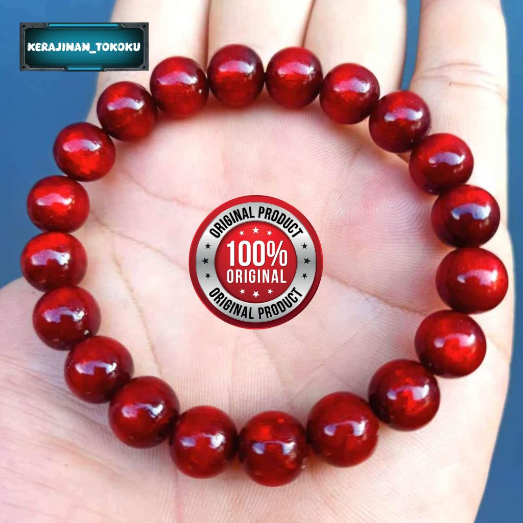 Gelang Yuser akar bahar Tali arus merah delima asli100%