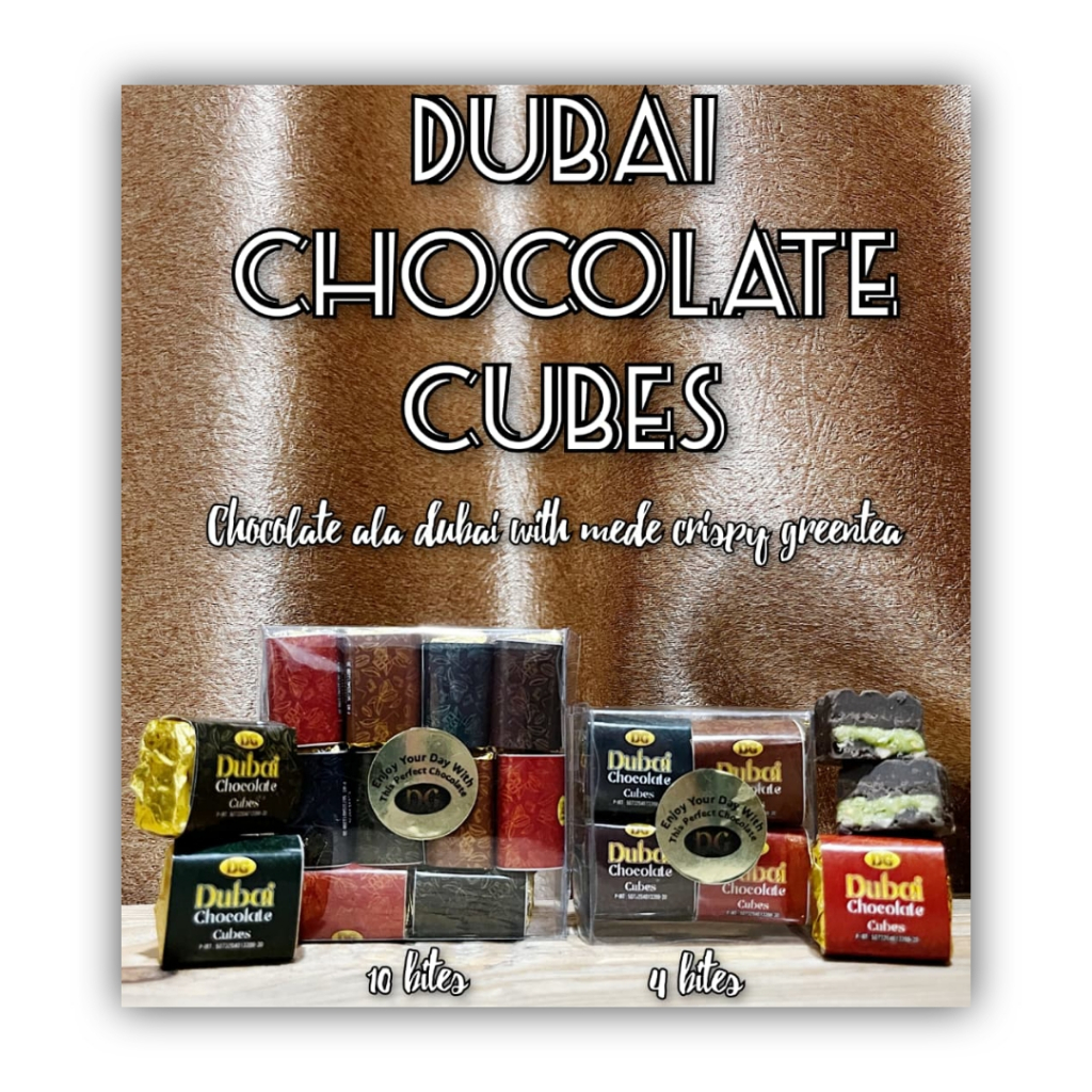 

Coklat Dubai cubes bite isi 10 & 4 chocolate viral ala dubai jajanan murah cemilan anak