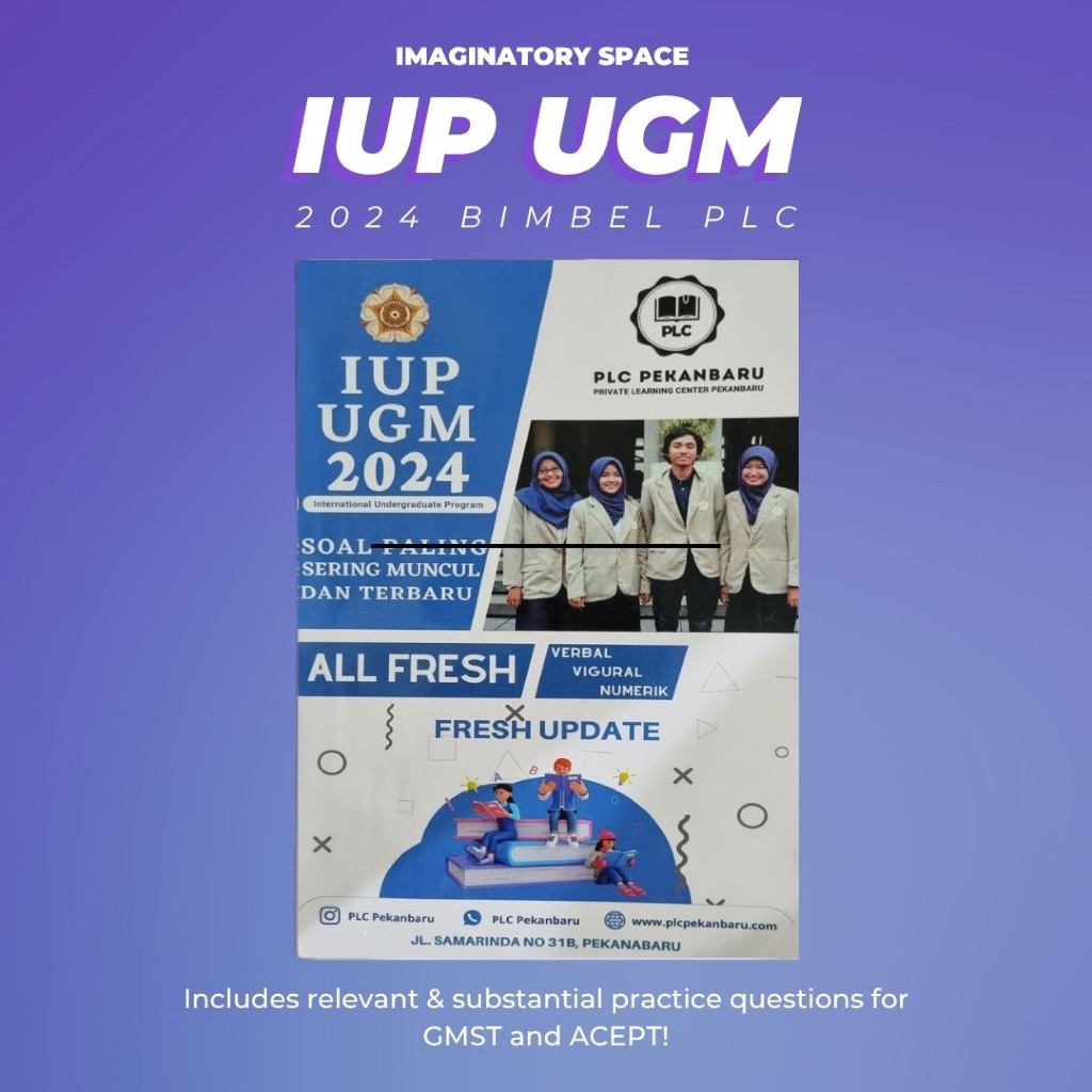 (PRELOVED 2024) Bimbel PLC's Buku Tes IUP UGM Materi GMST dan ACEPT