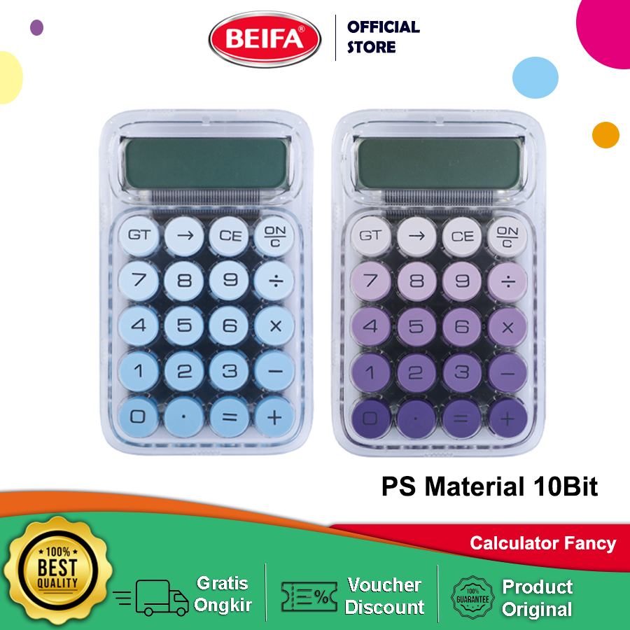 

Beifa Kalkulator Multifungsi / Calculator Lucu Spesifik Murid / Kalkulator 12 Digit Tampilan HD Calculator Kalkulator Transparan FL1