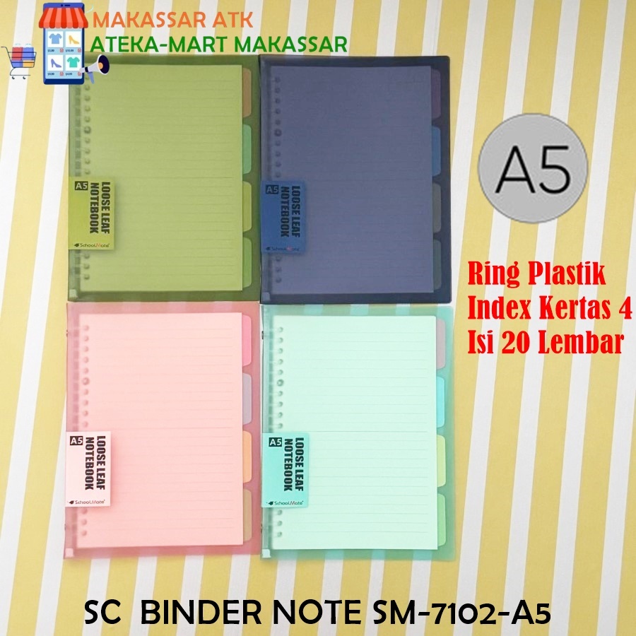 

[1 PCS] SCHOOL MATE BINDER NOTE A5 SM-7102 20 LOOSE LEAF