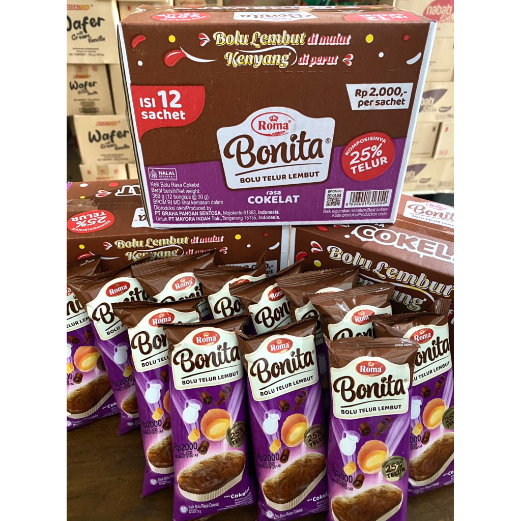 

ROMA BONITA BOLU TELUR LEBUT 1 DUS ISI 6 BOX
